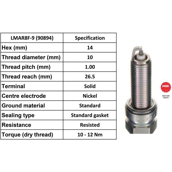 NGK NGK Spark Plug LMAR8F-9 Plugs [Box 10]